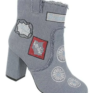 sale Womens Denim patched Short Booties