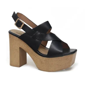 Yoki TESSIE-03 Women's Wooden Heel Open Toe Beach Sandal