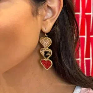 I'm Wild For You 3-Tiered Leopard Heart Dangle Earrings