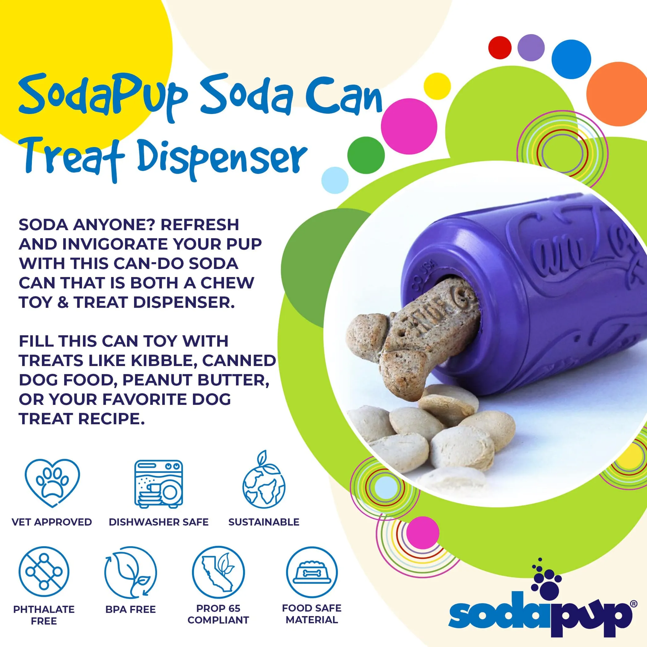 Can Toy eDispenser Durable Rubber Chew Toy & Treat Dispenser - Image 2