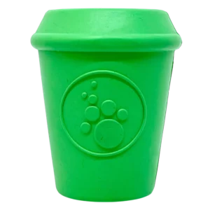 Coffee Cup eDispener Durable Rubber Chew Toy and Treat Dispenser