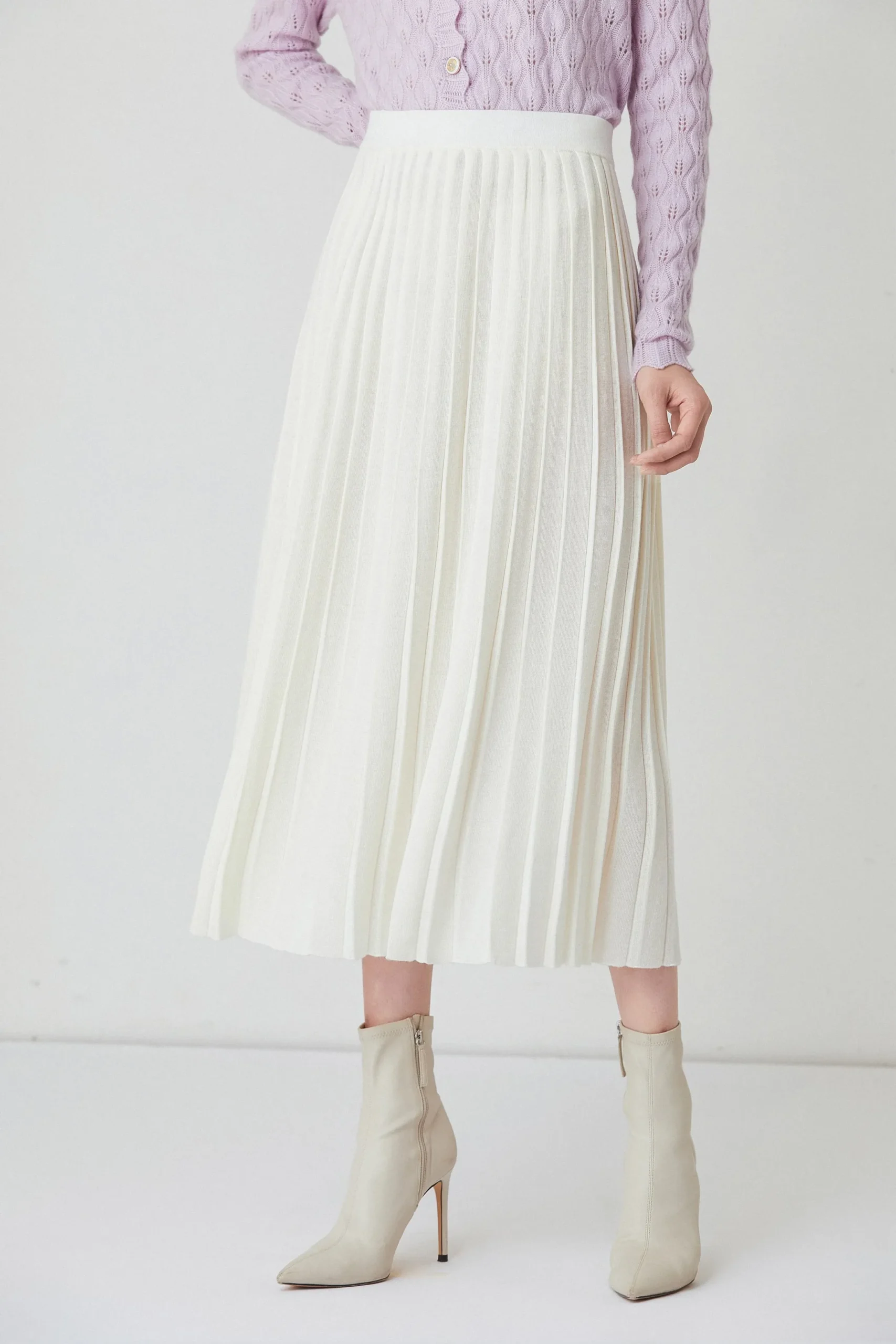 Fangyan | Bleuenn pleated Knit skirt