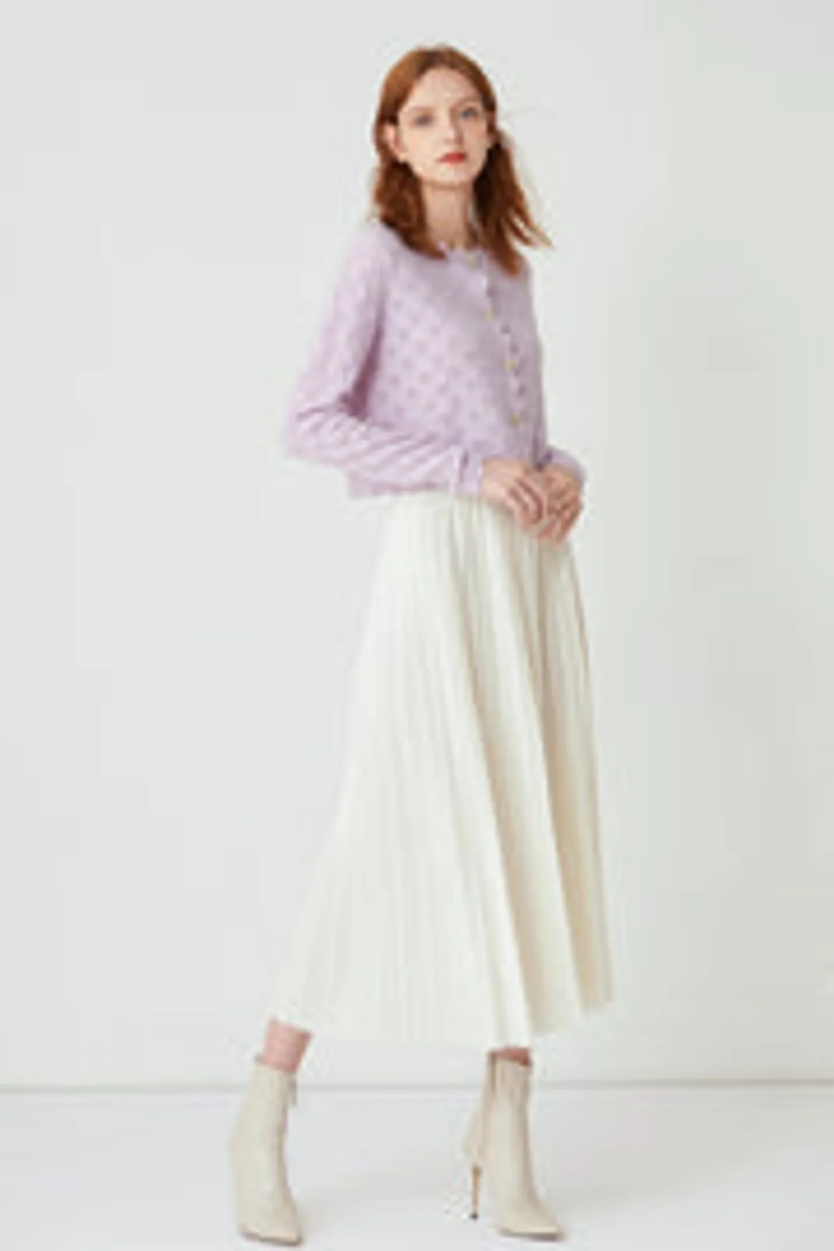 Fangyan | Bleuenn pleated Knit skirt - Image 3