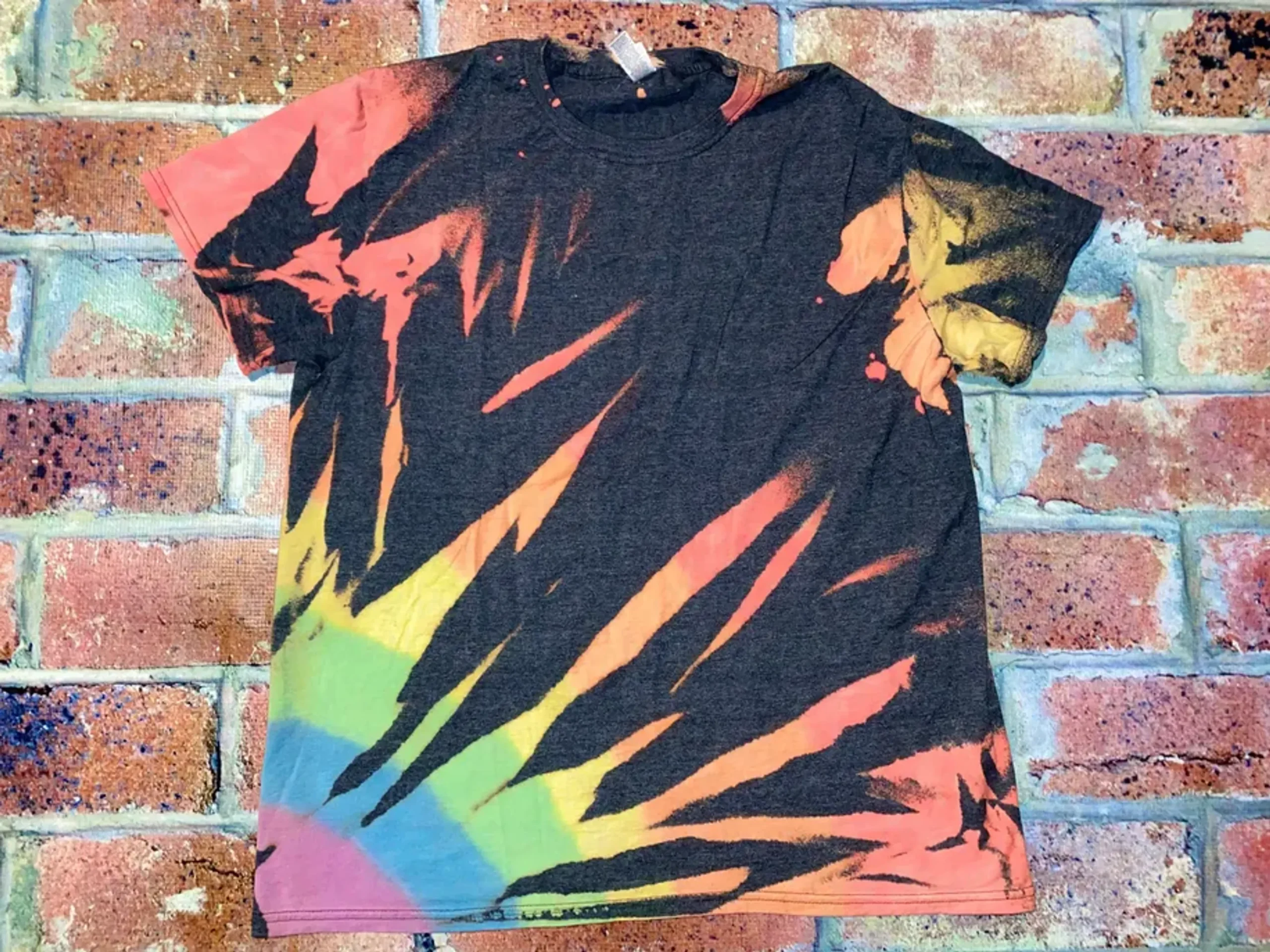 Rainbow Burst Tie Dye Blank Tee - Image 2