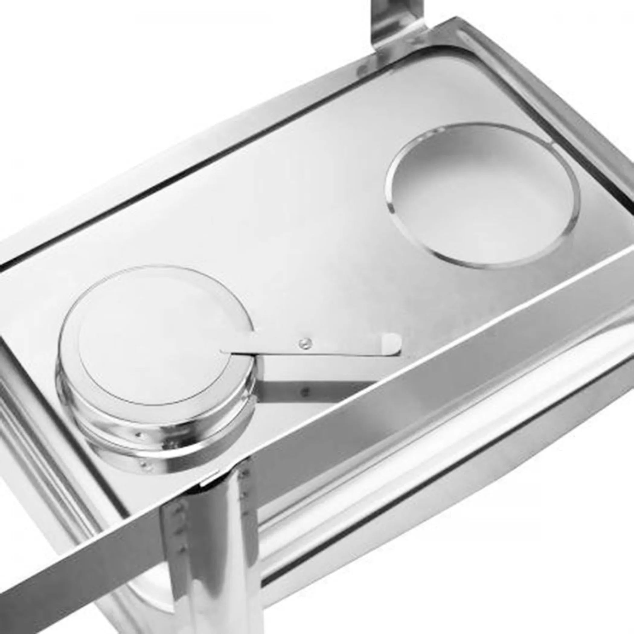L Triple Tray Stainless Steel Roll Top Chafing Dish Food Warmer - Image 4
