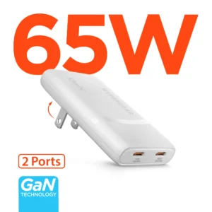 SpeedBoost 65W Dual USB-C Slim GaN Charger