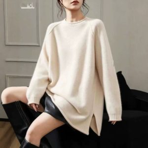 Oversized Solid Color Viscose Pullover Sweater