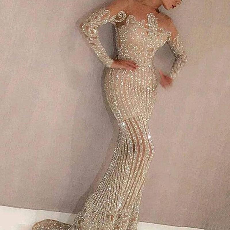 Women’s Elegant Gold Sequined Slim-Fit Midi Dress – Mid-Waist Work & Evening Sheath Dress - Image 2