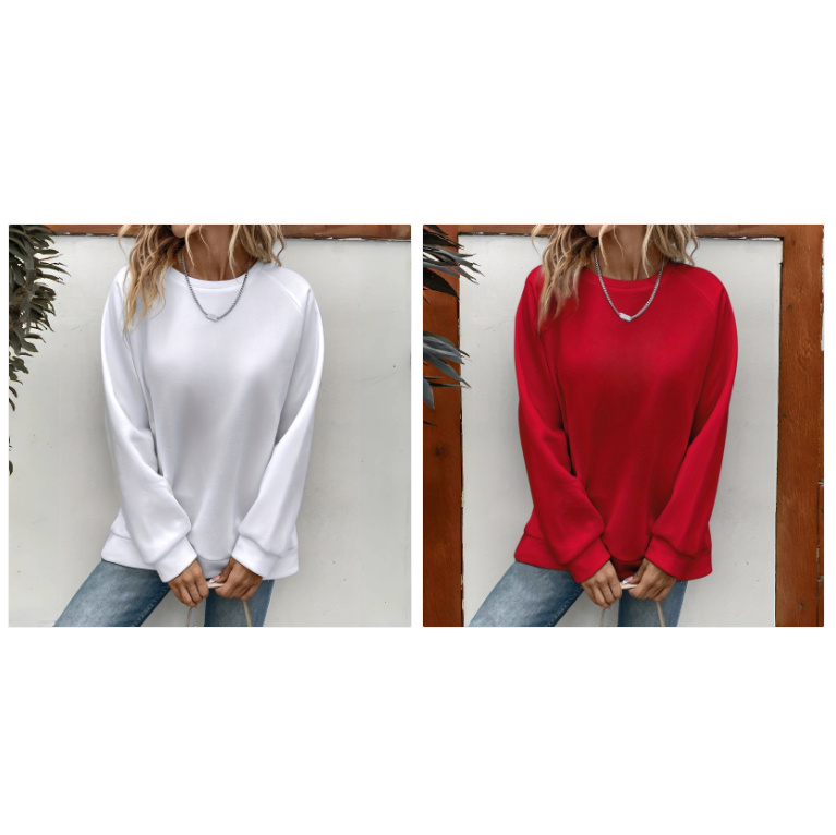 Women's Loose Sports Round Neck Sweatshirt - Image 9