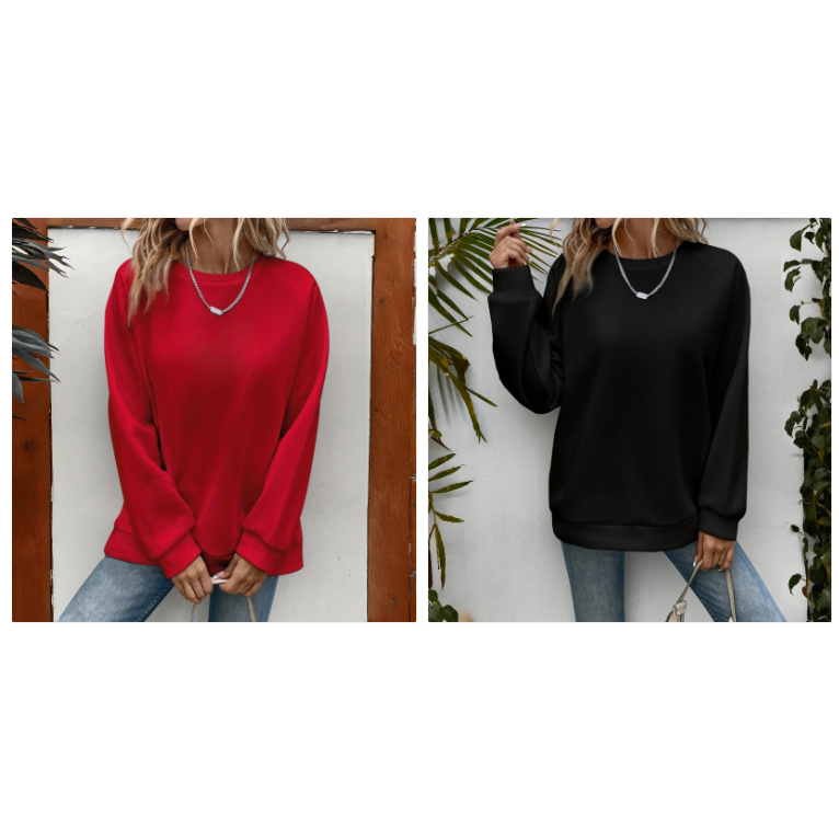 Women's Loose Sports Round Neck Sweatshirt - Image 6