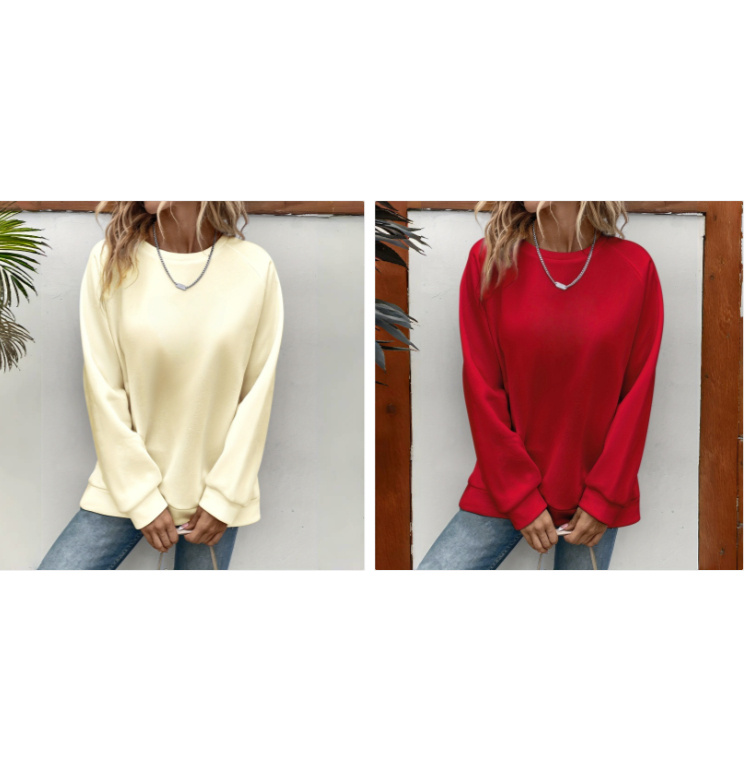 Women's Loose Sports Round Neck Sweatshirt - Image 2