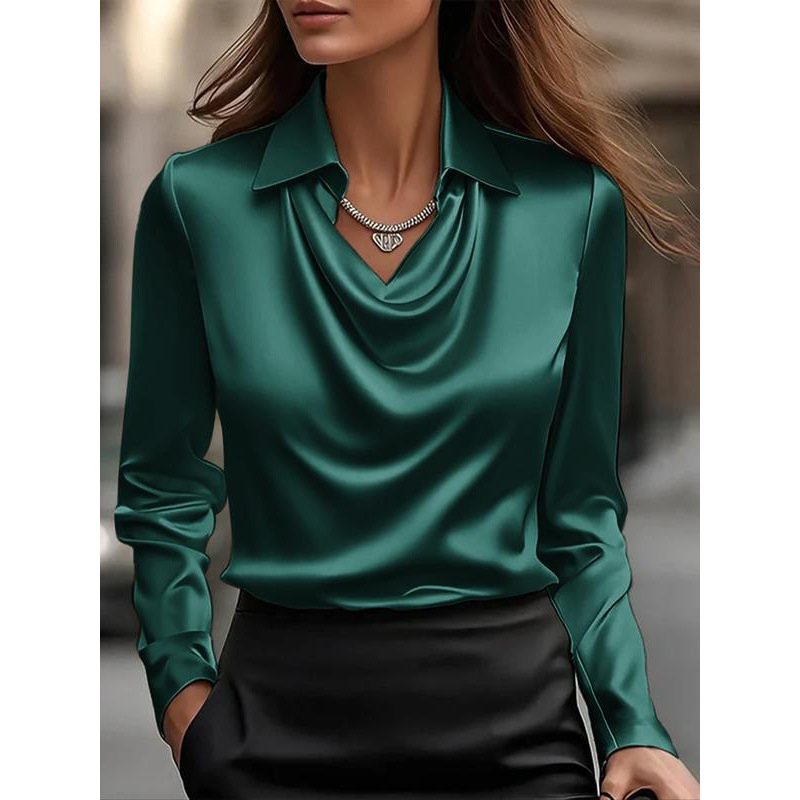 Women Elegant Commute Shirt Office Casual Blouse - Image 3