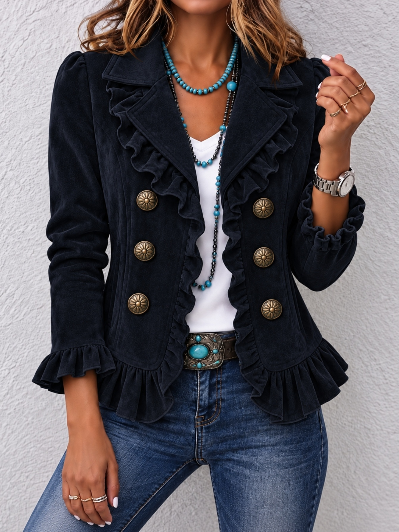 Buttoned Long-sleeve Cardigan For Women - Image 10