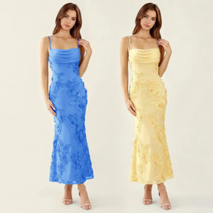 Womens French-Style Strapless Floral Dress