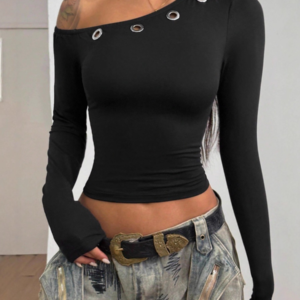 Women's Solid Color Long Sleeve Slim Fit Top