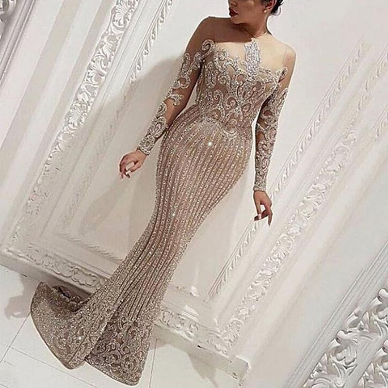 Women’s Elegant Gold Sequined Slim-Fit Midi Dress – Mid-Waist Work & Evening Sheath Dress - Image 3