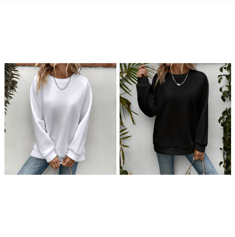 Women's Loose Sports Round Neck Sweatshirt - Image 3