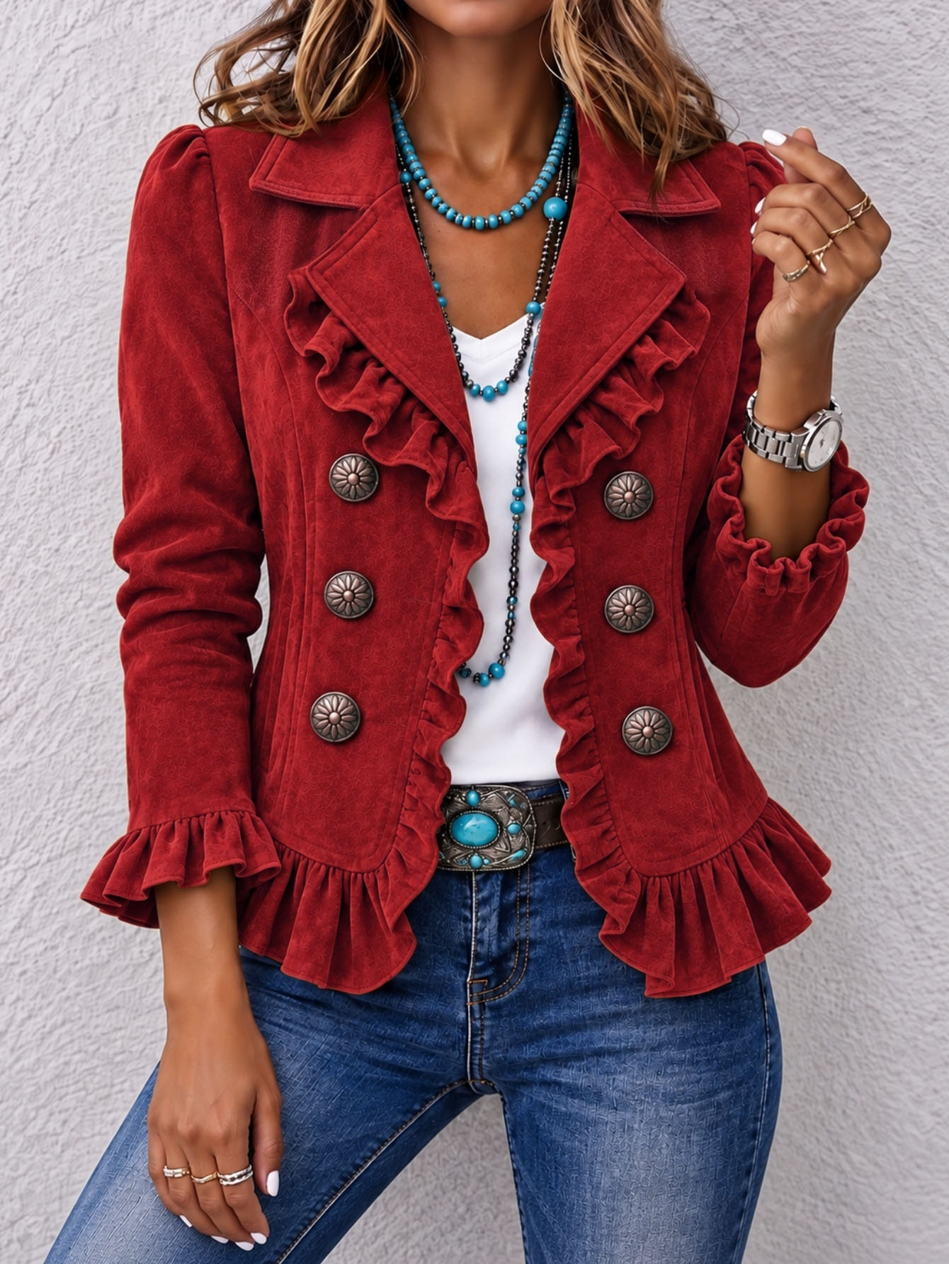 Buttoned Long-sleeve Cardigan For Women - Image 7