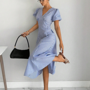 Striped midi dress
