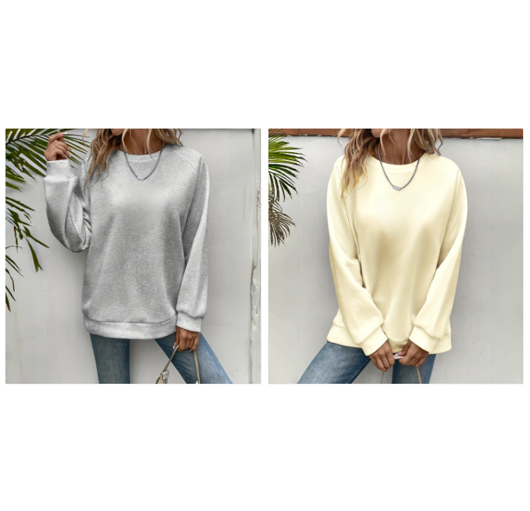 Women's Loose Sports Round Neck Sweatshirt - Image 8